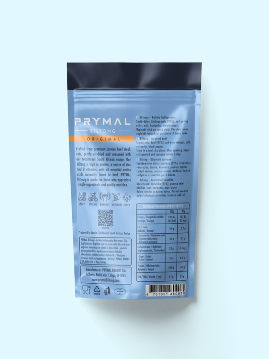PRYMAL Original Biltong high protein beef snack