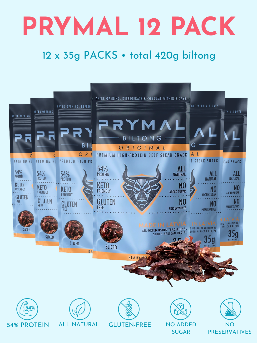 Original Biltong, 12 pack
